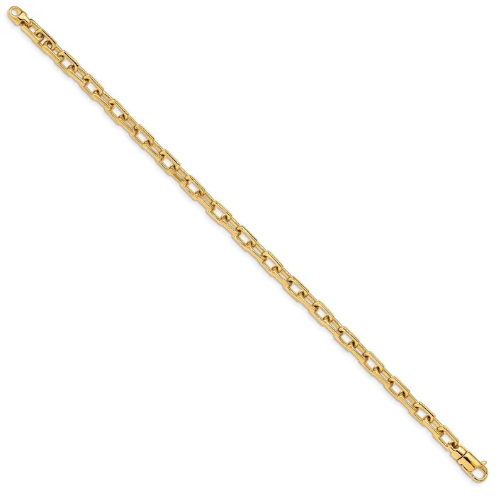 Bracelets MDS Solid 14K Yellow Gold 9 inch 5mm Hand Polished Fancy Link with Lobster Clasp Chain Bracelet Bracelets MDS Solid 14K Yellow Gold 9 inch 5mm Hand Polished Fancy Link with Lobster Clasp Chain Bracelet