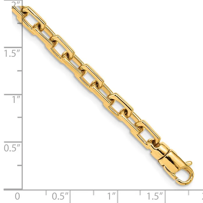 Bracelets MDS Solid 14K Yellow Gold 9 inch 5mm Hand Polished Fancy Link with Lobster Clasp Chain Bracelet Bracelets MDS Solid 14K Yellow Gold 9 inch 5mm Hand Polished Fancy Link with Lobster Clasp Chain Bracelet