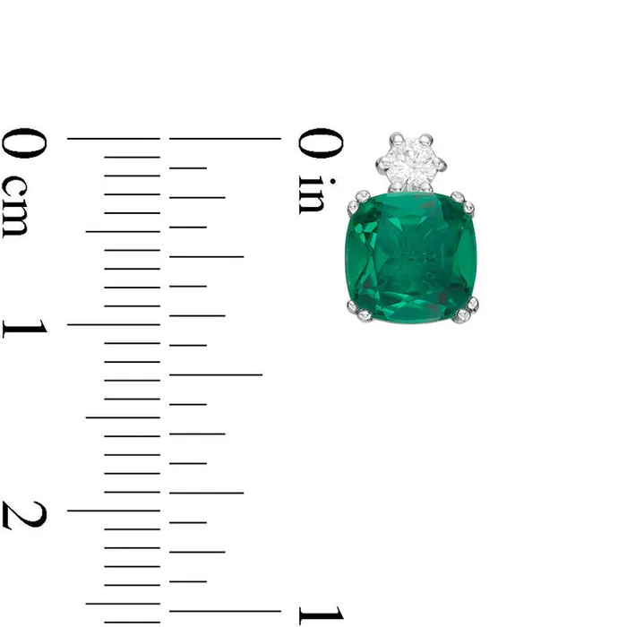 Earrings Goldia 70mm CushionCut Green Quartz Doublet and LabCreated White Sapphire Stud Earrings in Sterling Silver Earrings Goldia 70mm CushionCut Green Quartz Doublet and LabCreated White Sapphire Stud Earrings in Sterling Silver