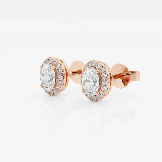 Earrings JMS always Original Brilliant Diamond 14KT Rose Gold 58 cttw OvalCut Lab Grown Diamond Halo Stud Earrings for Women GVSSI GSI Earrings JMS always Original Brilliant Diamond 14KT Rose Gold 58 cttw OvalCut Lab Grown Diamond Halo Stud Earrings for Women GVSSI GSI