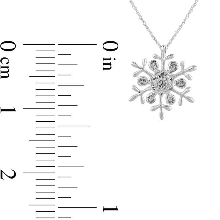 Goldia Necklaces Natural Diamond Accent Snowflake Pendant in 10K White Gold Goldia Necklaces Natural Diamond Accent Snowflake Pendant in 10K White Gold