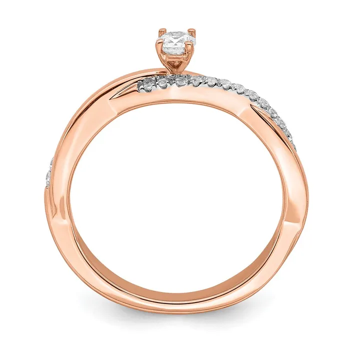 Goldia Rings 14k Rose Gold Real Diamond Promise Ring