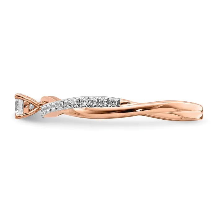 Goldia Rings 14k Rose Gold Real Diamond Promise Ring