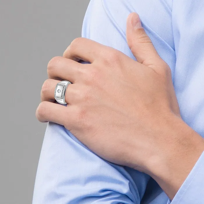 Goldia Rings 14k White Gold Mens Diamond Ring Mounting
