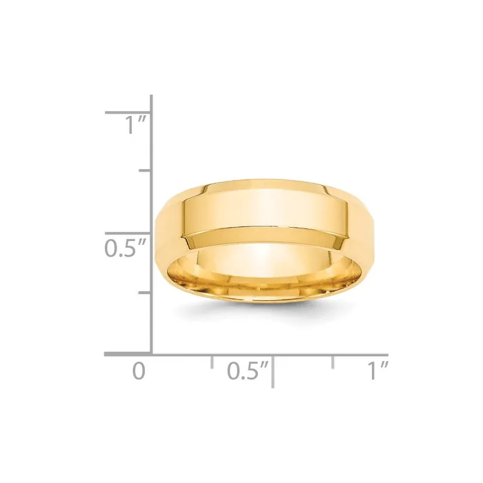 Goldia Rings Solid 14K Yellow Gold 7mm Bevel Edge Comfort Fit MensWomens Wedding Band Ring Size 12 Goldia Rings Solid 14K Yellow Gold 7mm Bevel Edge Comfort Fit MensWomens Wedding Band Ring Size 12