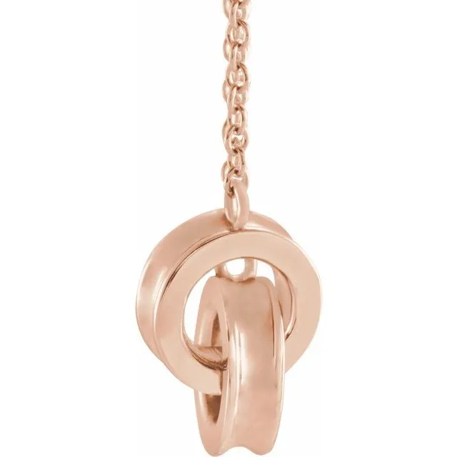 14K Rose Gold Interlocking Circle 18 Necklace TreasureFineJewelers Necklaces