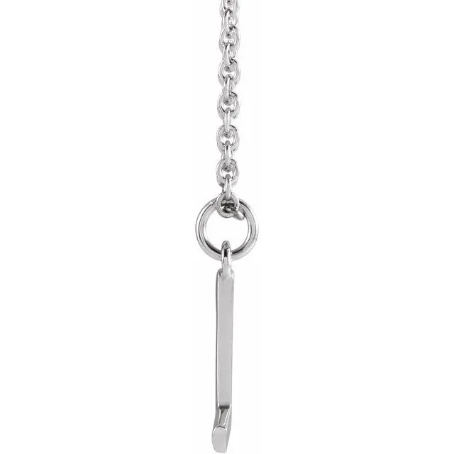 Necklaces TreasureFineJewelers 14K White Gold Initial L Dangle 18 Necklace