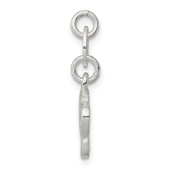 Rings TreasureFineJewelers Sterling Silver Polished Paw Print Charm