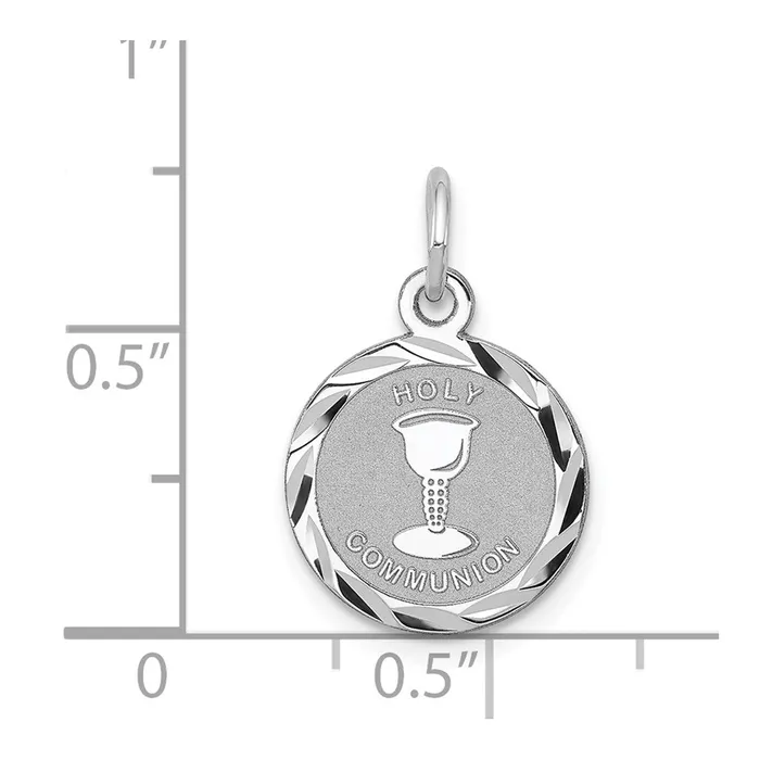 Rings TreasureFineJewelers Sterling Silver Rhodiumplated Holy Communion Disc Charm