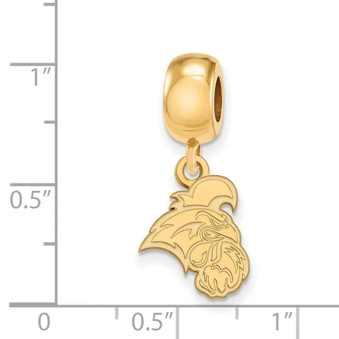 Sterling Silver Goldplated LogoArt Coastal Carolina University Chanticleer Small Dangle Bead Charm TreasureFineJewelers Rings