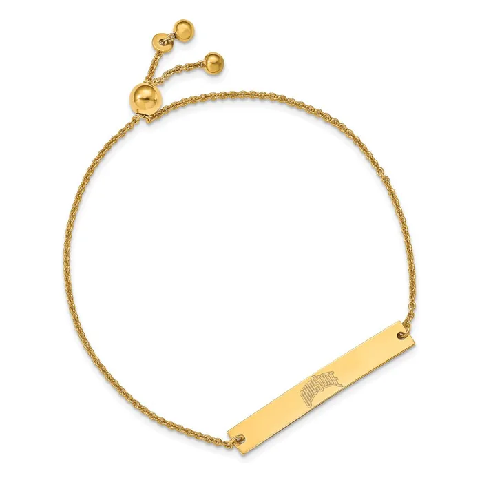 TreasureFineJewelers Bracelets Sterling Silver Goldplated The Ohio State University Small Bar Adjustable 9 inch Bracelet