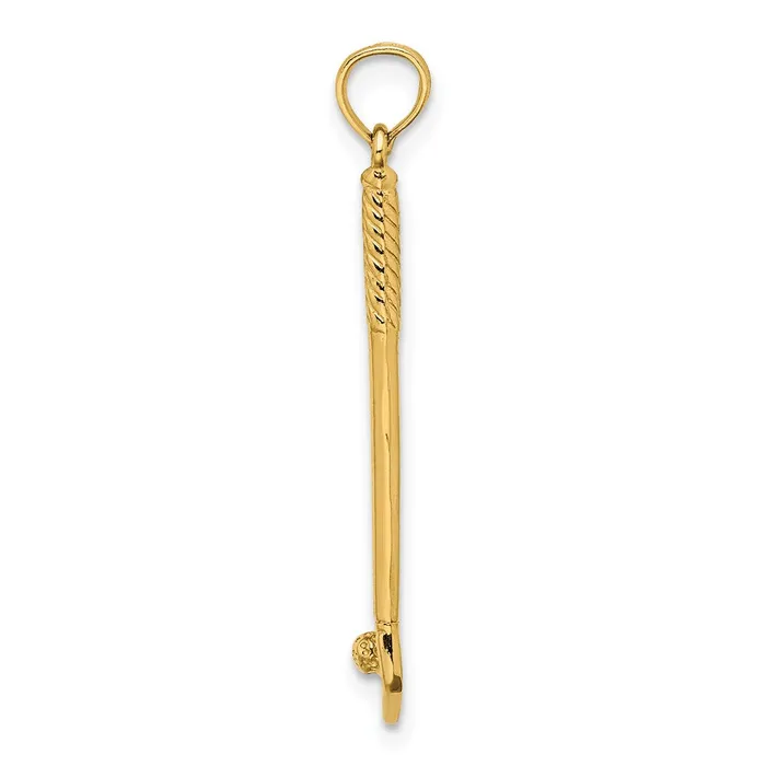 TreasureFineJewelers Charm Necklaces 14k 3D Single Golf Club with Ball Charm