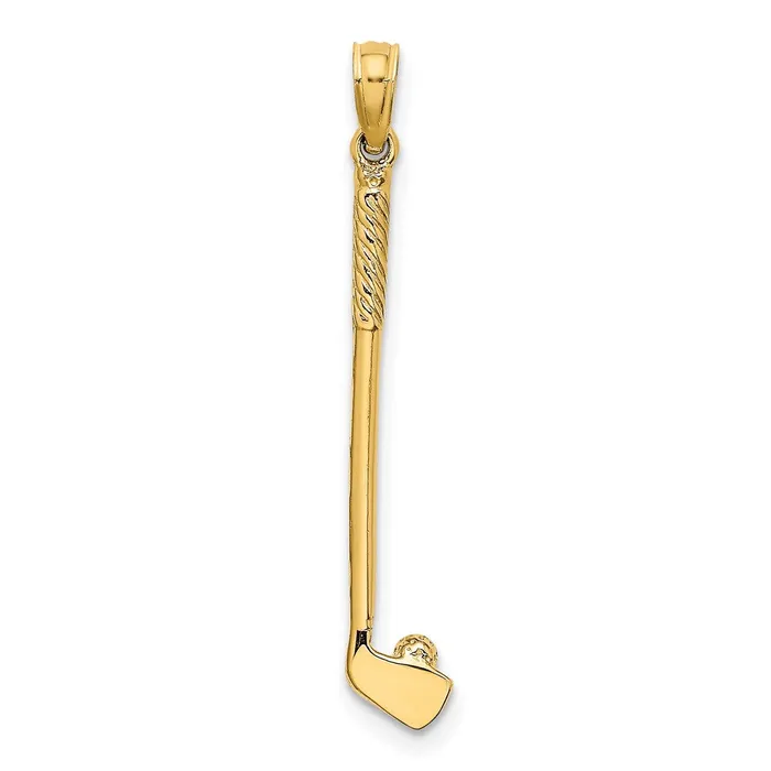 TreasureFineJewelers Charm Necklaces 14k 3D Single Golf Club with Ball Charm