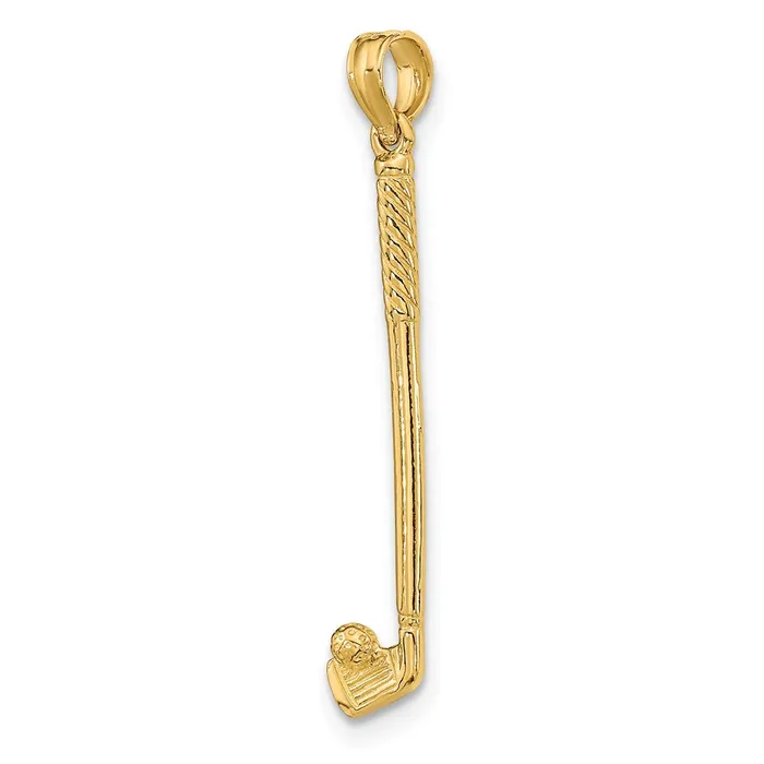 TreasureFineJewelers Charm Necklaces 14k 3D Single Golf Club with Ball Charm