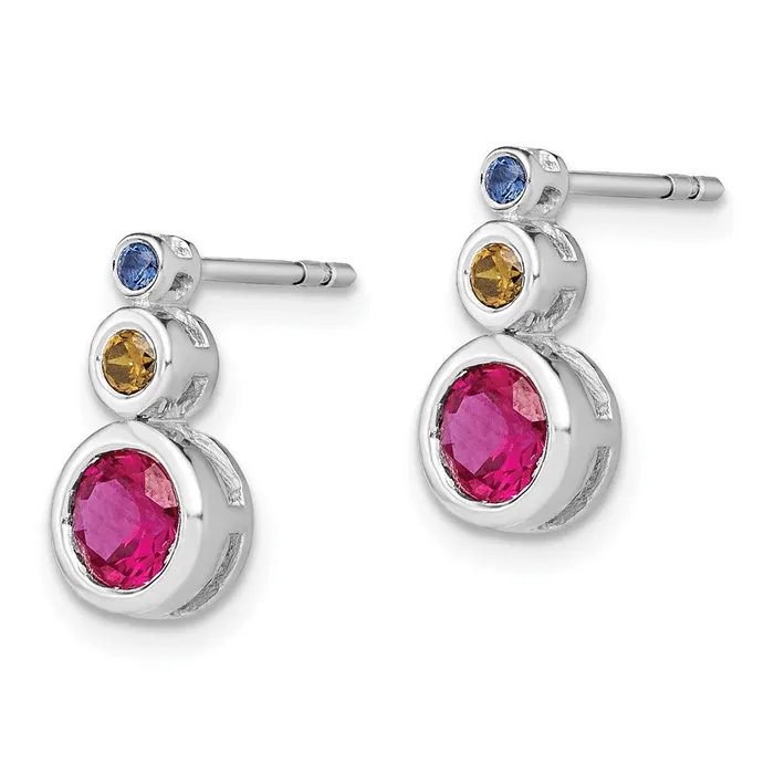 14k White Gold Ruby Emerald and Sapphire EarringsWBCEM7221RSEW WB Choice Jewelry Earrings 14k White Gold Ruby Emerald and Sapphire EarringsWBCEM7221RSEW WB Choice Jewelry Earrings