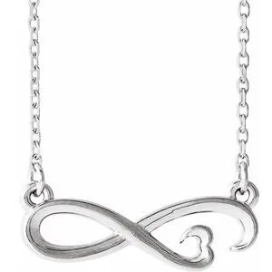 Necklaces WB Choice Jewelry 14K Rose InfinityInspired Heart 1618 Necklace86673602PSTWBC