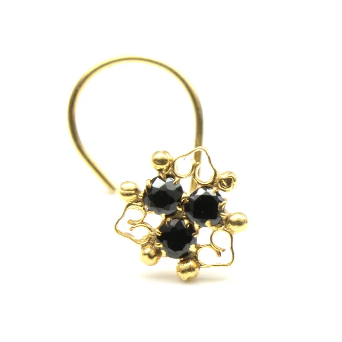 Rings Karizma Jewels Designer Gold Plated Indian Style Nose Studs CZ Corkscrew Select nose ring