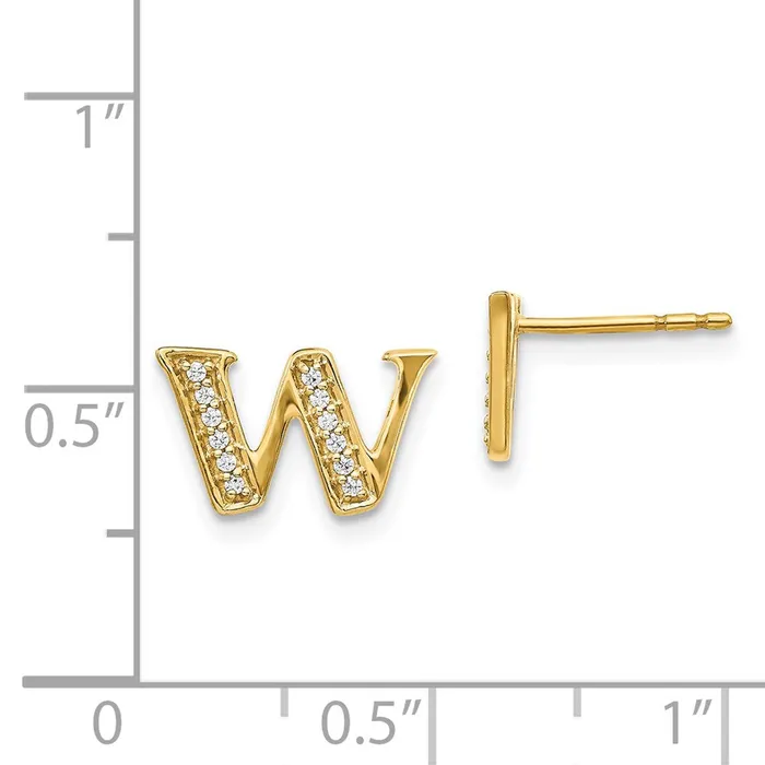 WB Choice Jewelry 14k Diamond Initial W EarringsWBCEM4170W010YA Earrings WB Choice Jewelry 14k Diamond Initial W EarringsWBCEM4170W010YA Earrings