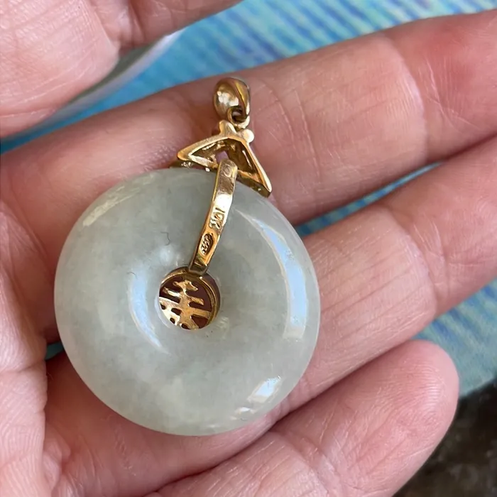 Love Vintage Paris PreStyled Sets Jade Pendant Good Fortune 10k Gold Vintage