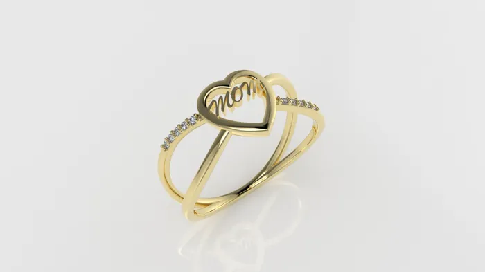 14K Gold Ring with 10 DIAMONDS VS1 STT Prong It is use daily Heart Style MOM Jcm 21 jewelry Rings