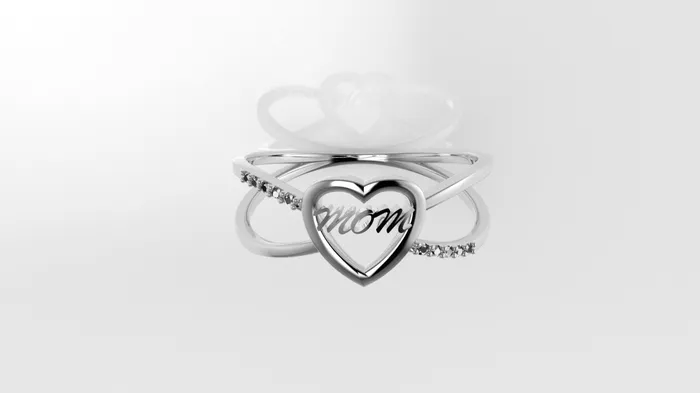 14K Gold Ring with 10 DIAMONDS VS1 STT Prong It is use daily Heart Style MOM Jcm 21 jewelry Rings