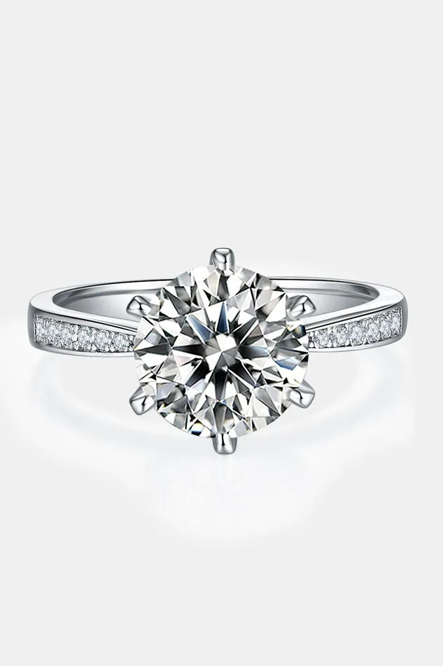 3 Carat Moissanite Side Stone Ring Trendsi Rings