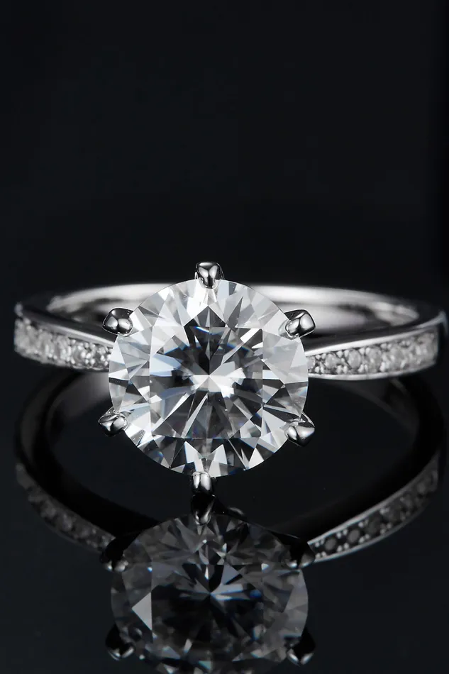 3 Carat Moissanite Side Stone Ring Trendsi Rings
