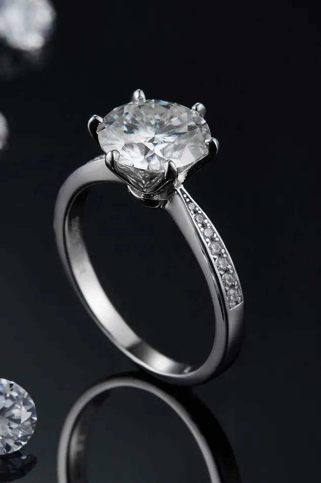3 Carat Moissanite Side Stone Ring Trendsi Rings