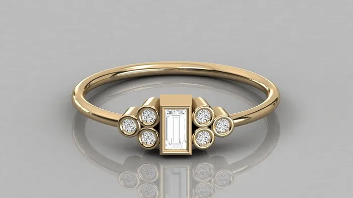 Engagement Ring 14K Gold Round Cut Bezel Set Diamond Engagement Ring Unique Engagement Ring Baguette Natural Diamond Ring Jalvi Co Rings Engagement Ring 14K Gold Round Cut Bezel Set Diamond Engagement Ring Unique Engagement Ring Baguette Natural Diamond Ring Jalvi Co Rings
