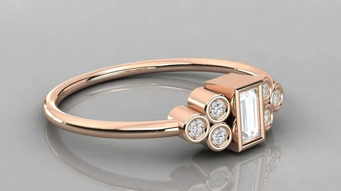 Engagement Ring 14K Gold Round Cut Bezel Set Diamond Engagement Ring Unique Engagement Ring Baguette Natural Diamond Ring Jalvi Co Rings Engagement Ring 14K Gold Round Cut Bezel Set Diamond Engagement Ring Unique Engagement Ring Baguette Natural Diamond Ring Jalvi Co Rings