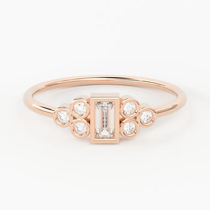 Engagement Ring 14K Gold Round Cut Bezel Set Diamond Engagement Ring Unique Engagement Ring Baguette Natural Diamond Ring Jalvi Co Rings Engagement Ring 14K Gold Round Cut Bezel Set Diamond Engagement Ring Unique Engagement Ring Baguette Natural Diamond Ring Jalvi Co Rings