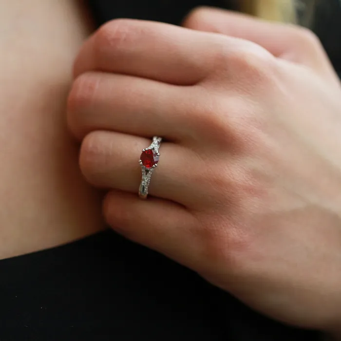 Independent Jewellers Rings 14kt Gold 092ct Ruby and 015cttw Diamond Ring