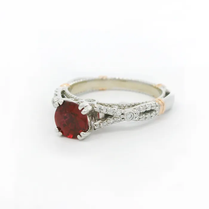 Independent Jewellers Rings 14kt Gold 092ct Ruby and 015cttw Diamond Ring