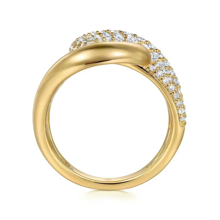 Independent Jewellers Rings 14kt Yellow Gold Diamond Interlocking Ladies Ring