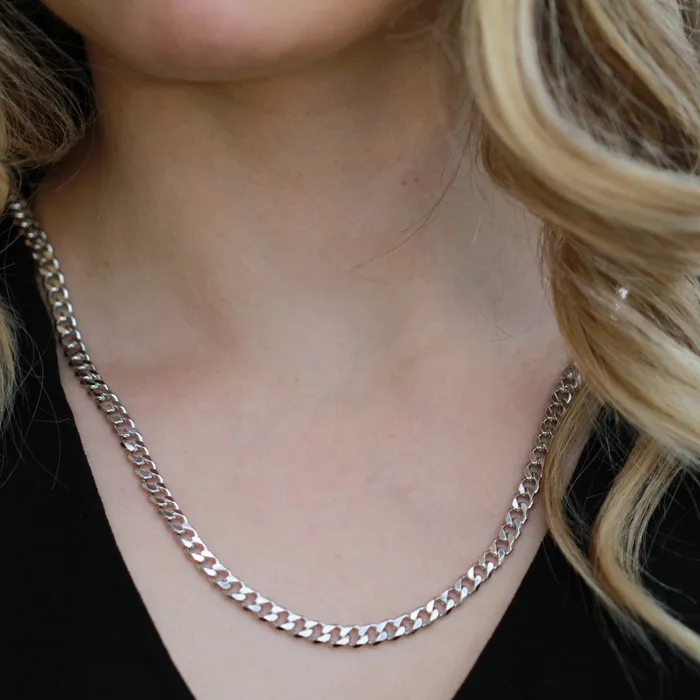 Independent Jewellers Rings Sterling Silver 575mm Square Curb Chain 24 Inches