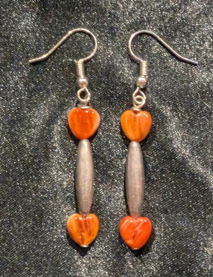 Orange Spiny Beautiful Dangle Earrings Ren McCully Earrings Orange Spiny Beautiful Dangle Earrings Ren McCully Earrings