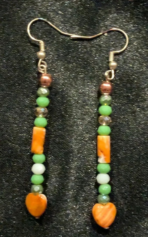 Orange Spiny Beautiful Dangle Earrings Ren McCully Earrings Orange Spiny Beautiful Dangle Earrings Ren McCully Earrings