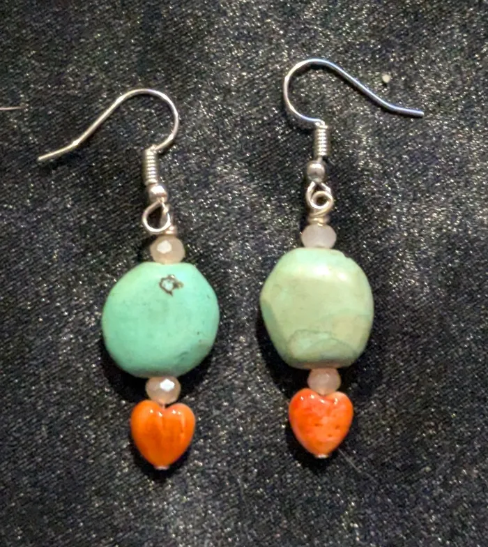Orange Spiny Beautiful Dangle Earrings Ren McCully Earrings Orange Spiny Beautiful Dangle Earrings Ren McCully Earrings
