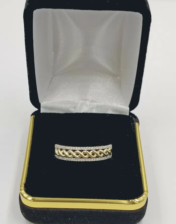 Rings 10k Yellow Gold Diamond Wedding Engagement Ring Cuban Style For Mens 016CT Gold and Diamond