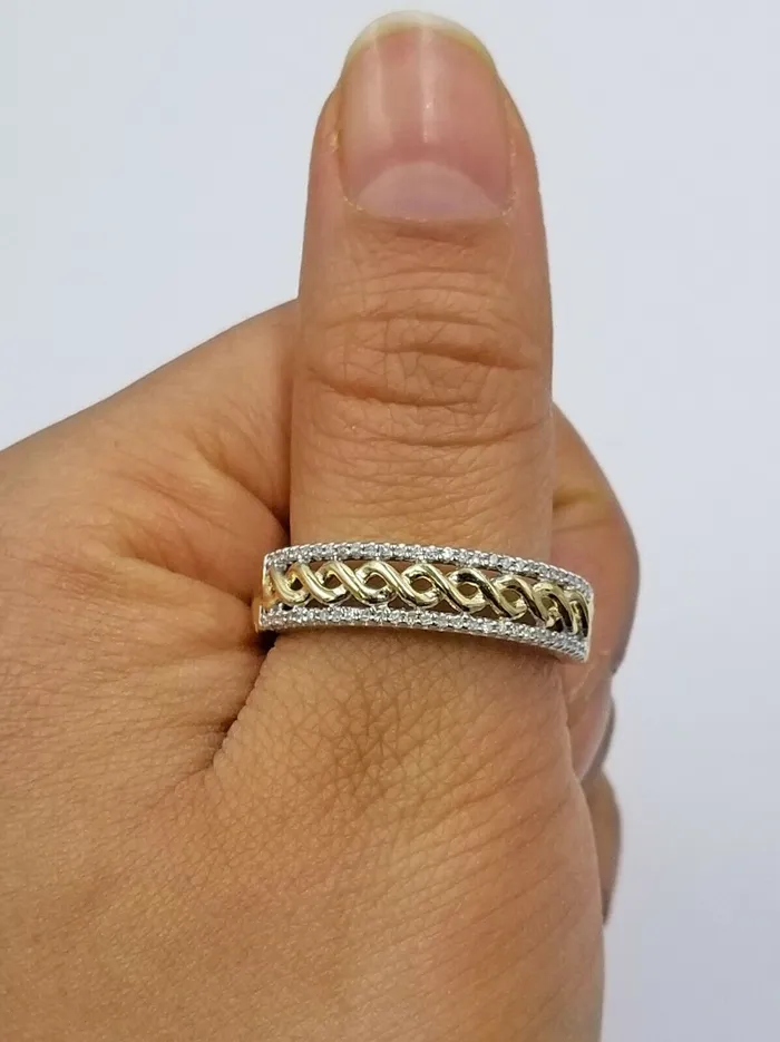 Rings 10k Yellow Gold Diamond Wedding Engagement Ring Cuban Style For Mens 016CT Gold and Diamond