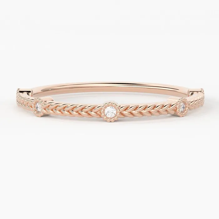 Rings Jalvi Co Round Diamond Band in 14k Gold Braided Diamond Ring Gold Band White Diamond Ring Braid Diamond Wedding Band Rings Jalvi Co Round Diamond Band in 14k Gold Braided Diamond Ring Gold Band White Diamond Ring Braid Diamond Wedding Band