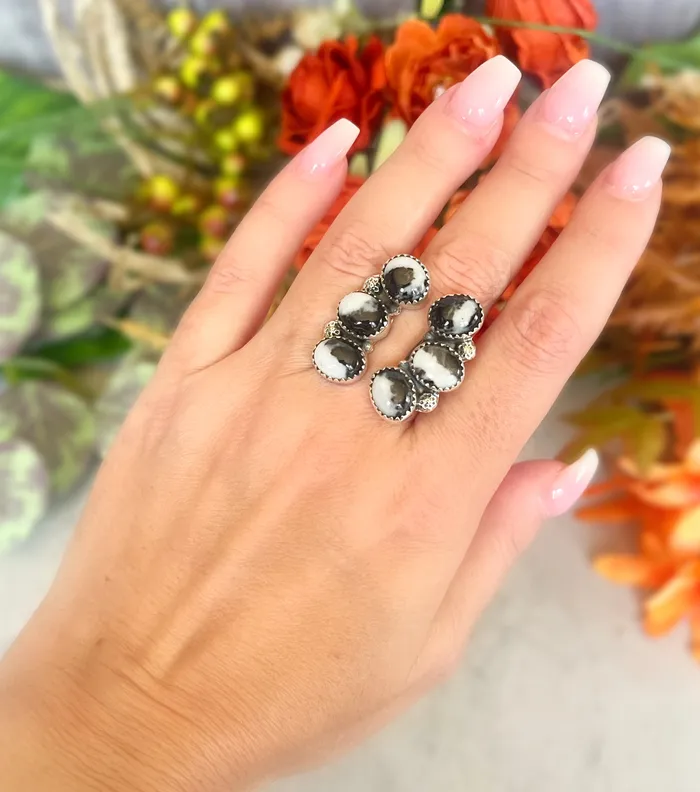 SophiaRene Boutique Rings Sterling Silver Squeeze Me Tight Open Front Stone Ring SophiaRene Boutique Rings Sterling Silver Squeeze Me Tight Open Front Stone Ring
